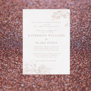 Invitation En Aluminium Rose Gold Les deux parents Mariage