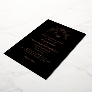 Invitation En Aluminium Rose Gold Noir II Tout Simplement Élégant