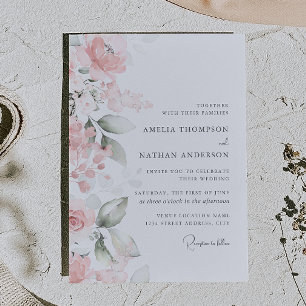 Invitation En Aluminium Rose Gold Papillon Mariage Floral Rose 