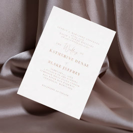 Invitation En Aluminium Rose Gold Vertical White Les deux parents Mariage