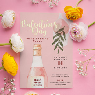 Invitation En Aluminium Rosé sur Rose Saint Valentin Pink