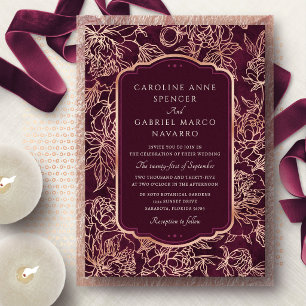Invitation En Aluminium Roses Florales Lunatiques Mariage Luxueux