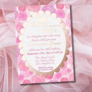 Invitation En Aluminium Royal Princess Rose Gold Girl Anniversaire