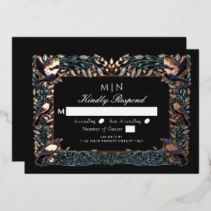 Invitation En Aluminium RSVP Mariage Corbeau Gothique Enchanté