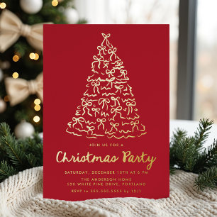 Invitation En Aluminium Rubans fantaisistes pour sapin de Noël Rouge Fête 