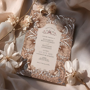 Invitation En Aluminium Rust Terracotta Argent Vintage Pimpernel Morris