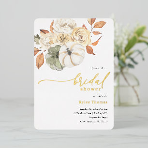 Invitation En Aluminium Rustique Autumn Foliing Citrouille Autumn Fête des