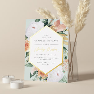 Invitation En Aluminium Sage   Desert Floral Graduation Party