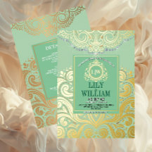 Sage Elegant Artdeco Diamond Monogramme Mariage Or