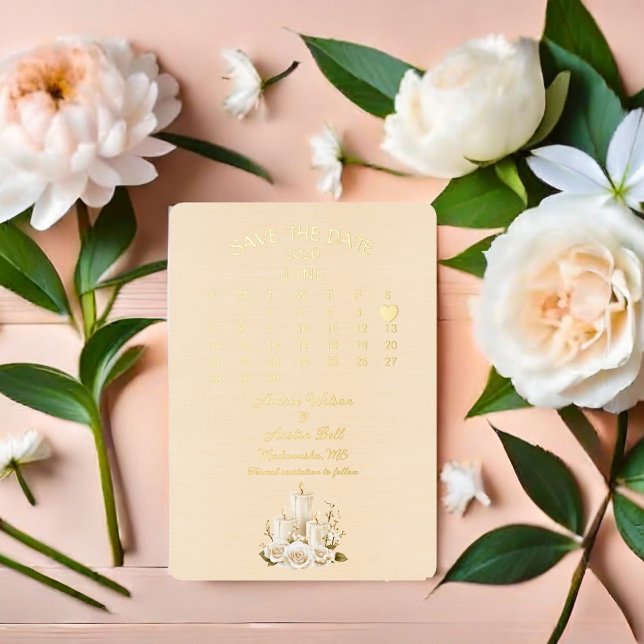 Invitation En Aluminium Sauvegarder la date de mariage juin 2026 (Créateur téléchargé)