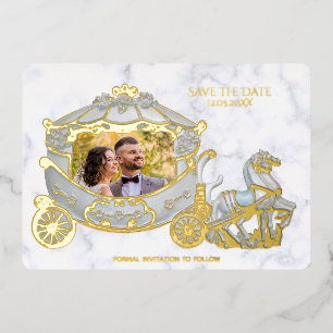 Invitation En Aluminium Sauvegarder la date - Princesse dans le carrosse -