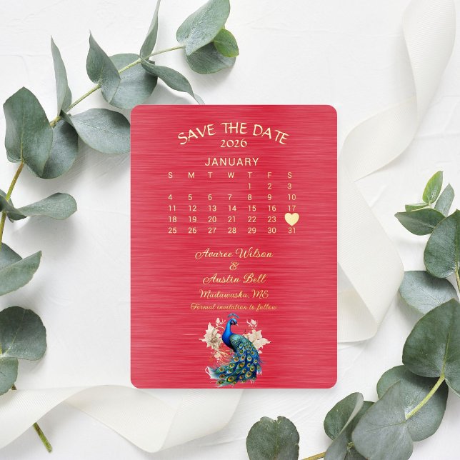 Invitation En Aluminium Sauver la date de mariage janvier 2026 (Créateur téléchargé)