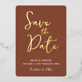Invitation En Aluminium Sauver la date Mariage Or Terracotta