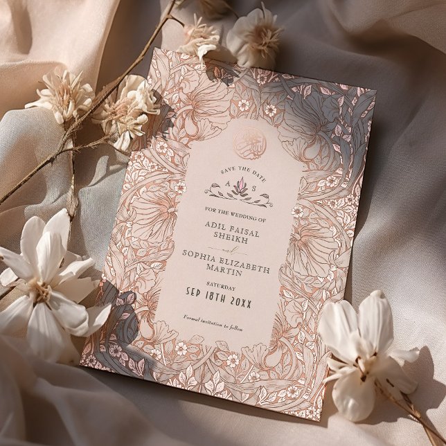 Invitation En Aluminium Sauvez la date Pêche musulmane Morris islamique (Créateur téléchargé)