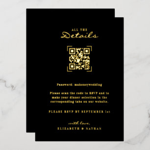 Invitation En Aluminium Scan du Code QR   Encart avec les détails du maria