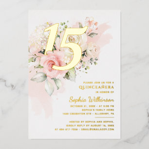 Invitation En Aluminium Scénario de Quinceañera pour 15e anniversaire flor