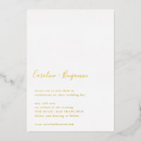 Script minimaliste Blanc moderne Mariage or