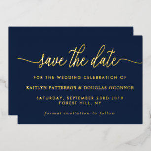 Invitation En Aluminium Script Simple Enregistrer La Date Réelle