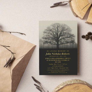 Invitation En Aluminium Service commémoratif de la silhouette d'arbre en o
