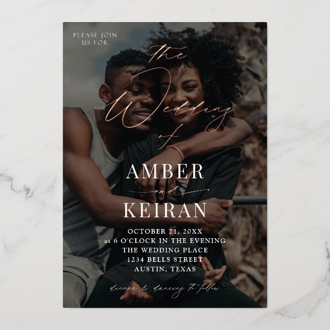 Invitation En Aluminium Shades - Mariage photo (Recto)