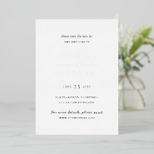 Invitation En Aluminium Shanice Mariage moderne Enregistrer la date