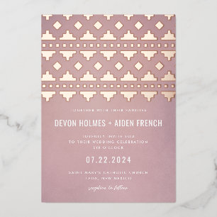 Invitation En Aluminium Shell Pink Sud-Ouest Gleam Mariage Rose Gold