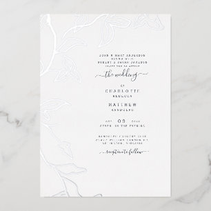 Invitation En Aluminium Silver Foil Ivy Les deux ensembles de parents Mari