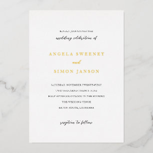 Invitation En Aluminium Simon Simple Mariage élégant