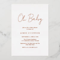 Simple écriture rustique élégant Baby Shower Rose