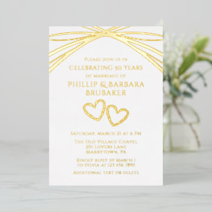 Invitation En Aluminium Simple élégant Arch Gold 50e anniversaire Mariage
