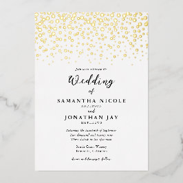 Invitation En Aluminium Simple Elegant Confetti Mariage Gold