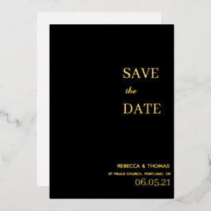 Invitation En Aluminium simple élégant non photo enregistrer la date