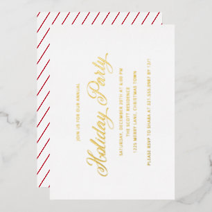 Invitation En Aluminium Simple Élégant Script Fête Moderne de Vacances