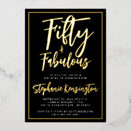 Invitation En Aluminium Simple Fifty and Fabulous Gold 50th Birthday Party