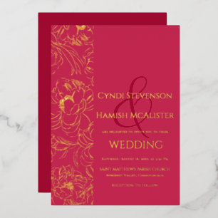 Invitation En Aluminium Simple Floral Viva Magenta Mariage