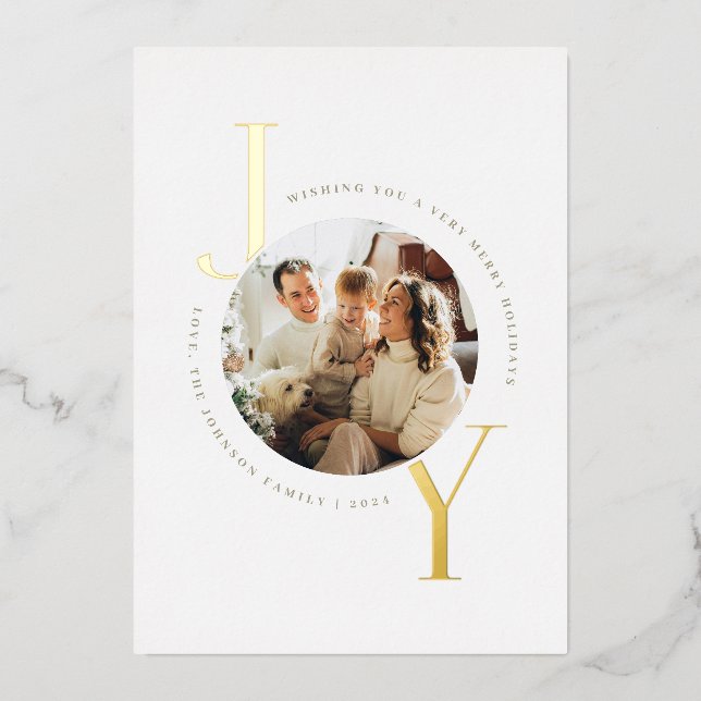 Invitation En Aluminium Simple Gold Joy (Recto)