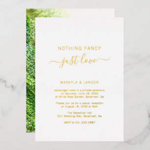 Invitation En Aluminium Simple Gold Photo Elégante Réception De Mariage