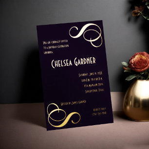 Invitation En Aluminium Simple Minimal Élégant Swashy