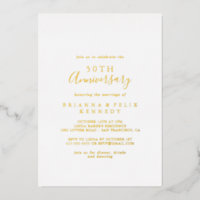 Simple Minimaliste 50e Anniversaire de Mariage Or 