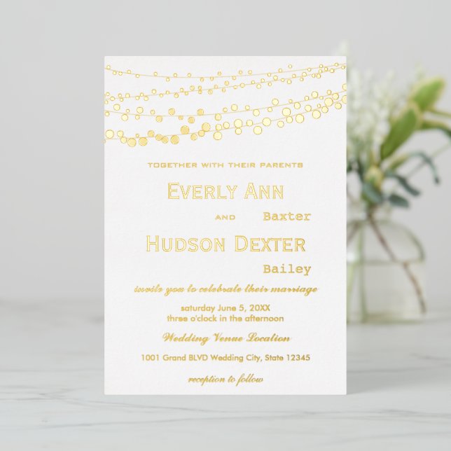 Invitation En Aluminium Simple moderne Silver Froid Galaxy Mariage (Debout devant)