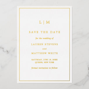 Invitation En Aluminium Simple Monogramme Élégant Mariage Enregistrez la D