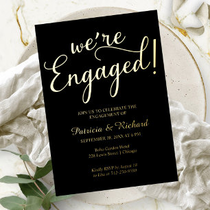Invitation En Aluminium Simple Nous sommes fiancés Fête de fiançailles