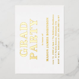 Invitation En Aluminium Simple Photo Modern Graduation Party