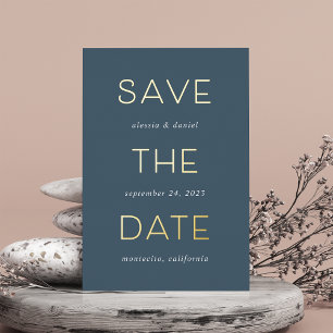Invitation En Aluminium Simple Statement   Foil Save the Date Card