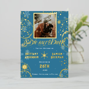 Invitation En Aluminium Snowflake Winter Wonderland Wedding Enregistrer la