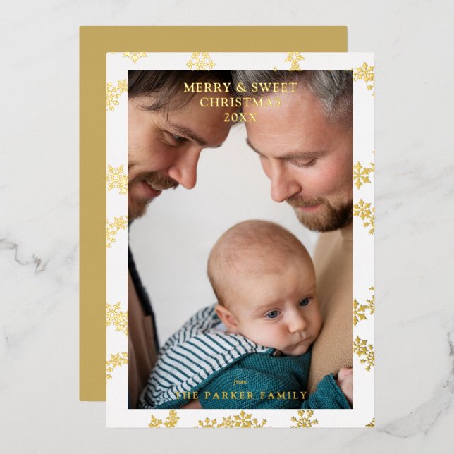 Invitation En Aluminium Snowflake Wreath Christmas Modern Custom Photo  (Recto/Verso)