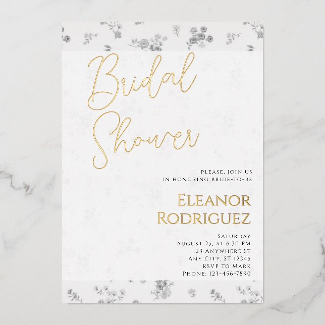 Invitation En Aluminium Soft White Bridal Shower Invite (Recto)