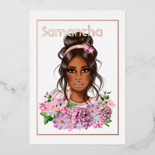 Invitation En Aluminium Soirée d'anniversaire rose Gold et Rose