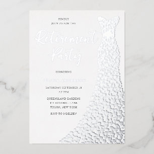 Invitation En Aluminium Soirée de la robe d'huile d'argent