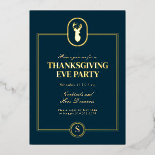 Invitation En Aluminium Soirée de la veille de Thanksgiving au Stag Classi